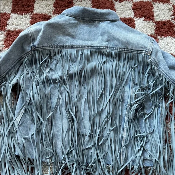 Levi's Light Blue Fringe Jean Jacket - Picture 3 of 9